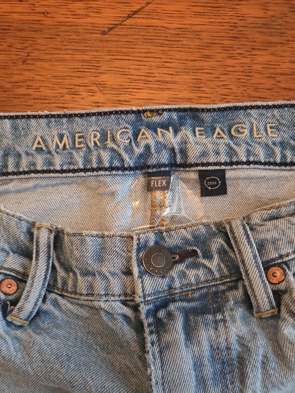 American Eagle Outfitters Light Wash High-Rise Flex Jeans
